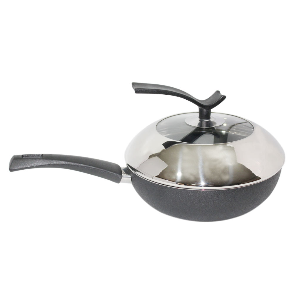 chef best non stick deep frying pan with combine lid - chef cookware