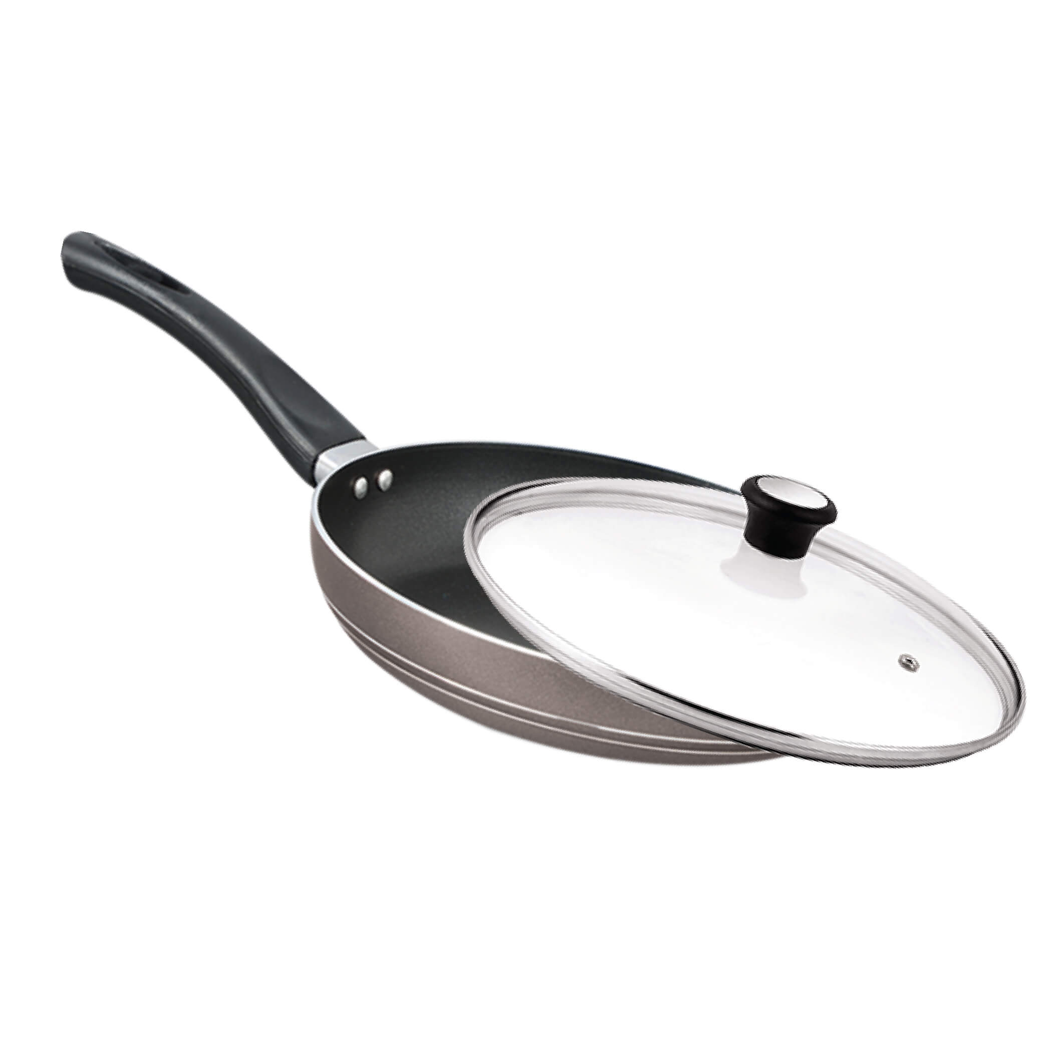 Chef best non stick round frying pan with glass lid - majestic chef