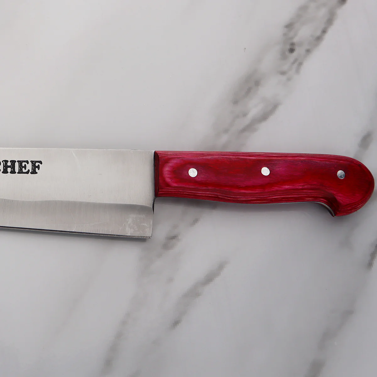 Best Quality Stainless Steel Professional Chef Knife - RED MC Handle Chef's knives are used for cutting meat, dicing vegetables, disjointing some cuts, slicing herbs, and chopping nuts, but there are a number of different varieties for separate purposes, including carving, slicing and bread knives for specific ingredients. Majestic Chef is perfect fit for your kitchen...