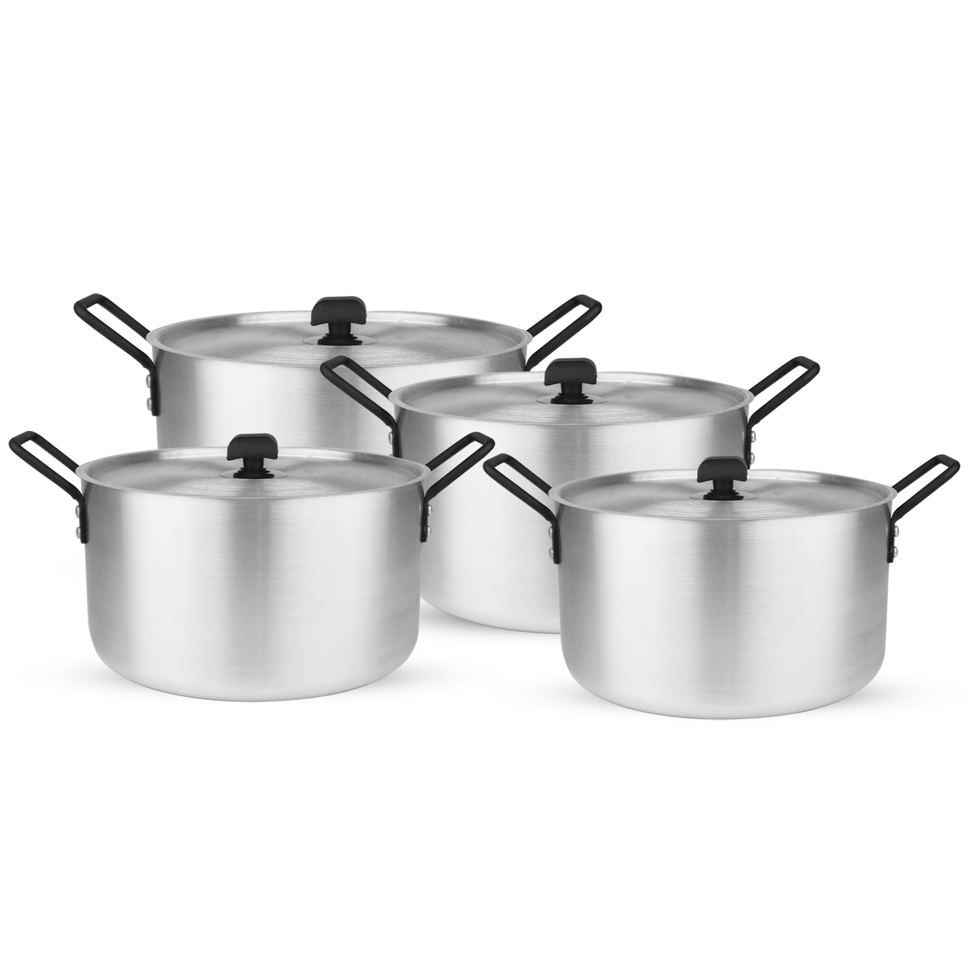 Aluminum Stock Pot with Lid, Silver